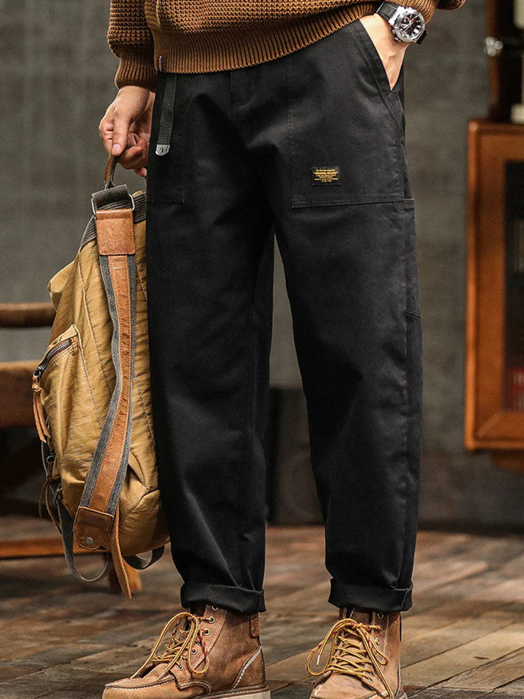 Erkek Vintage Görünümlü Günlük Utility Pantolon