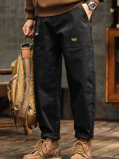 Erkek Vintage Görünümlü Günlük Utility Pantolon
