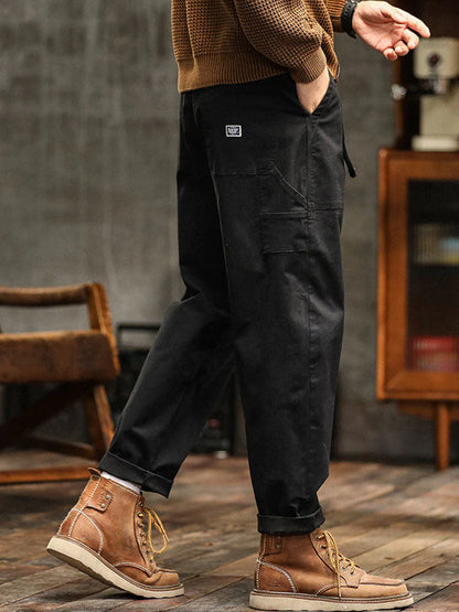 Erkek Vintage Görünümlü Günlük Utility Pantolon