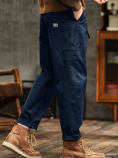 Erkek Vintage Görünümlü Günlük Utility Pantolon
