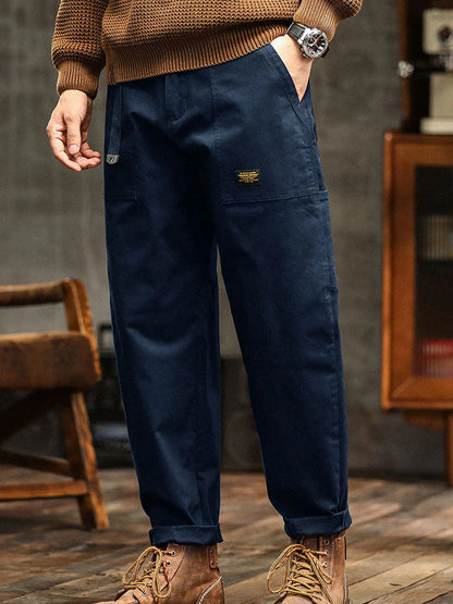 Erkek Vintage Görünümlü Günlük Utility Pantolon