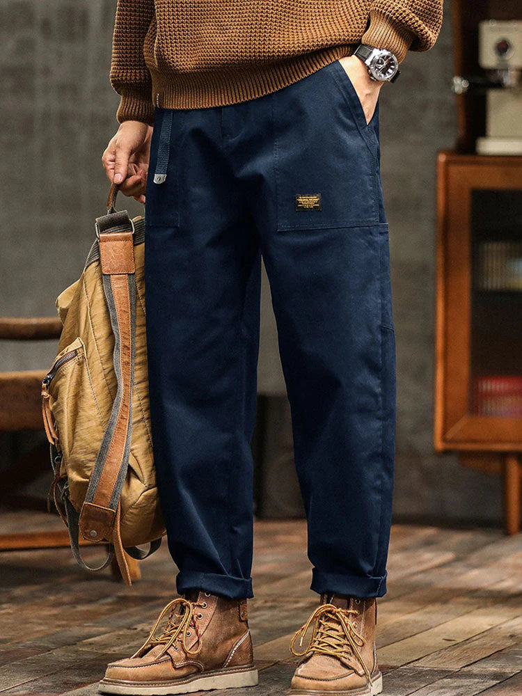 Erkek Vintage Görünümlü Günlük Utility Pantolon