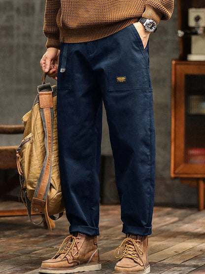 Erkek Vintage Görünümlü Günlük Utility Pantolon