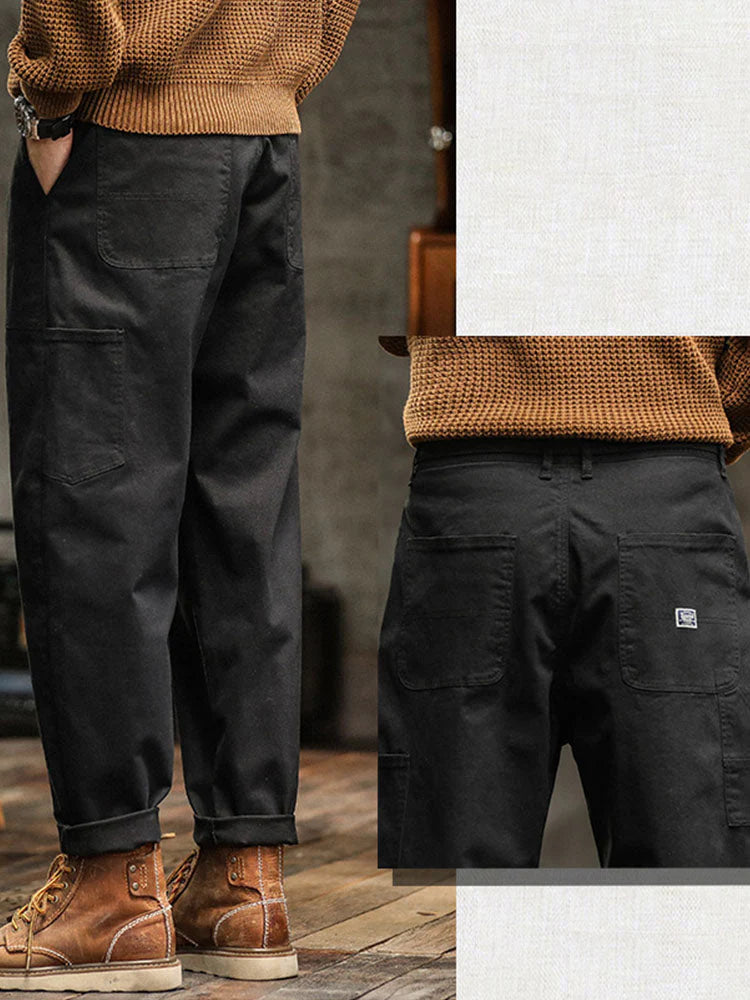 Erkek Vintage Görünümlü Günlük Utility Pantolon