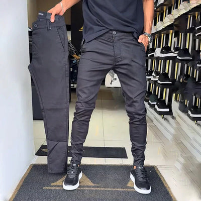 Erkek Slim Fit Düz Renk Casual Pantolon