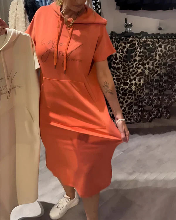Saskia™ | Rahat Kapüşonlu Elbise