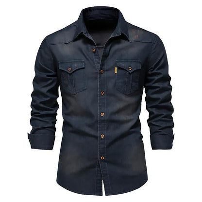 Kilian™ | Premium Pamuklu Denim Gömlek