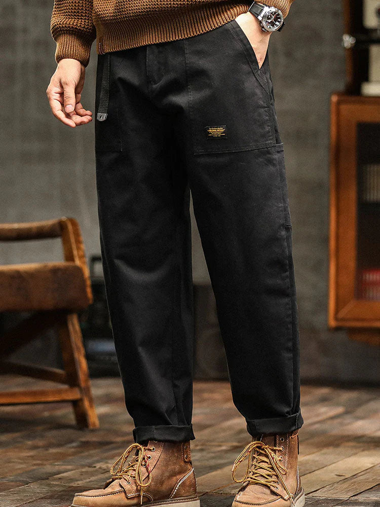 Erkek Vintage Görünümlü Günlük Utility Pantolon