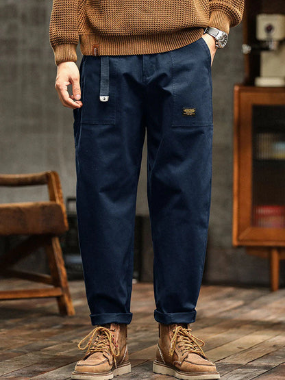 Erkek Vintage Görünümlü Günlük Utility Pantolon