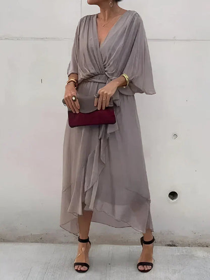 Monica | V Yaka Şifon Elbise