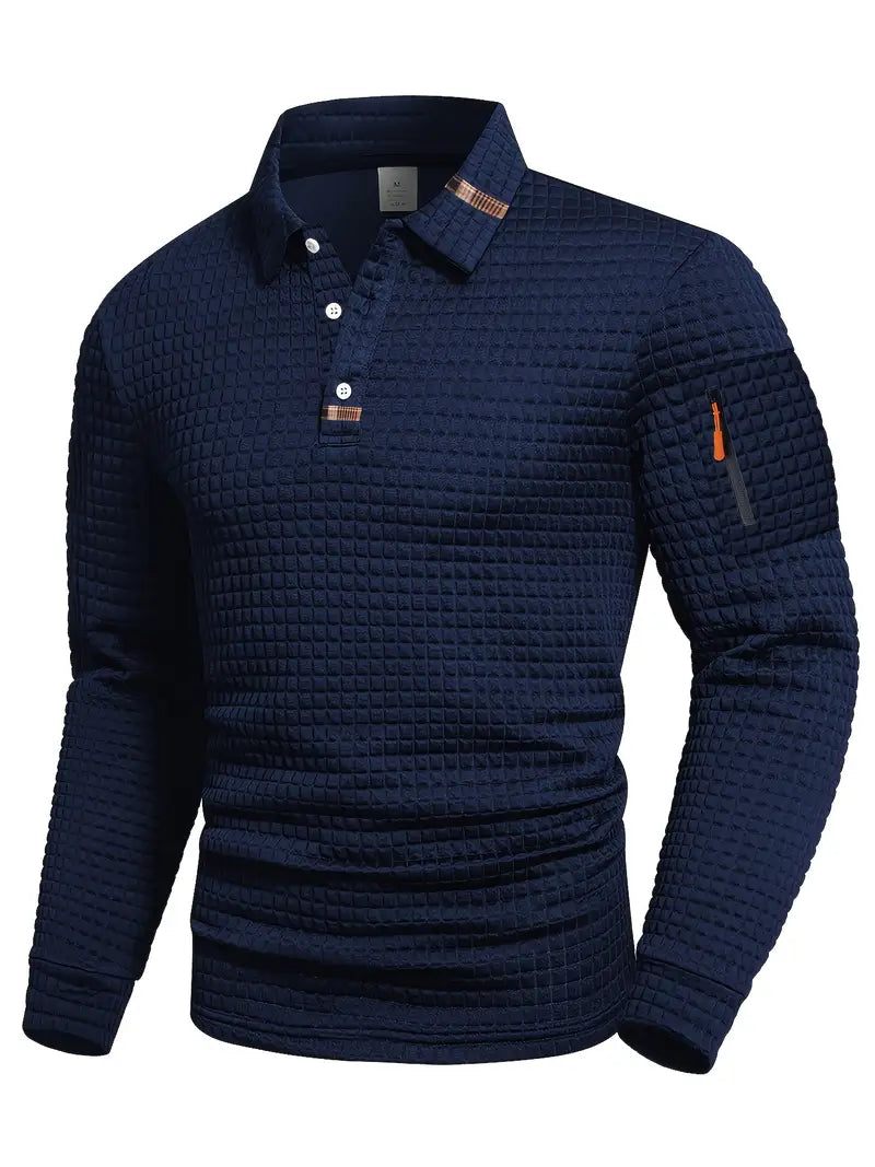 SolloTrend™ Erkek Uzun Kollu Polo – Sıcak, Şık & Rahat