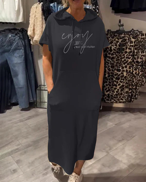 Saskia™ | Rahat Kapüşonlu Elbise