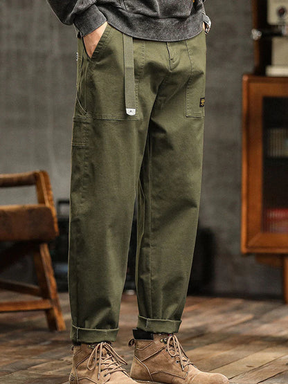 Erkek Vintage Görünümlü Günlük Utility Pantolon