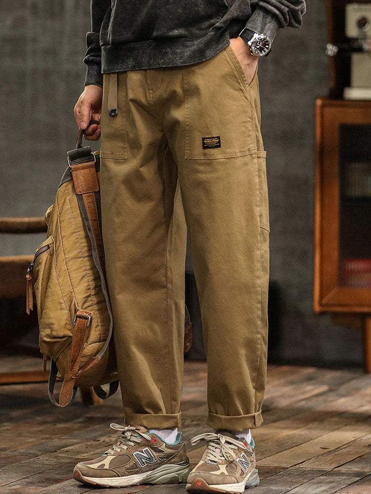 Erkek Vintage Görünümlü Günlük Utility Pantolon