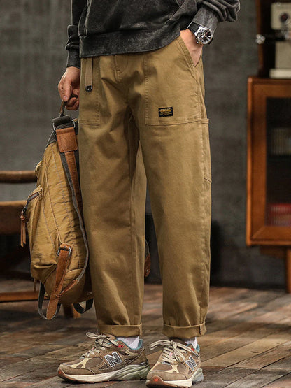 Erkek Vintage Görünümlü Günlük Utility Pantolon