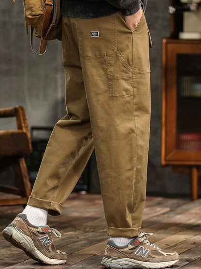 Erkek Vintage Görünümlü Günlük Utility Pantolon