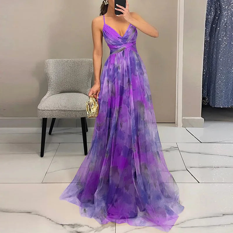 Carola - Çiçek desenli büyüleyici maksi elbise