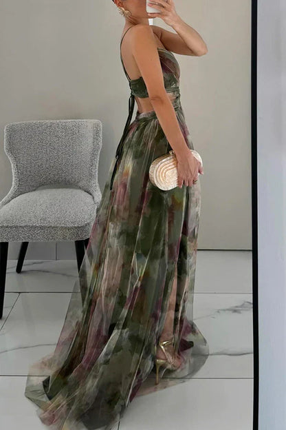 Carola - Çiçek desenli büyüleyici maksi elbise